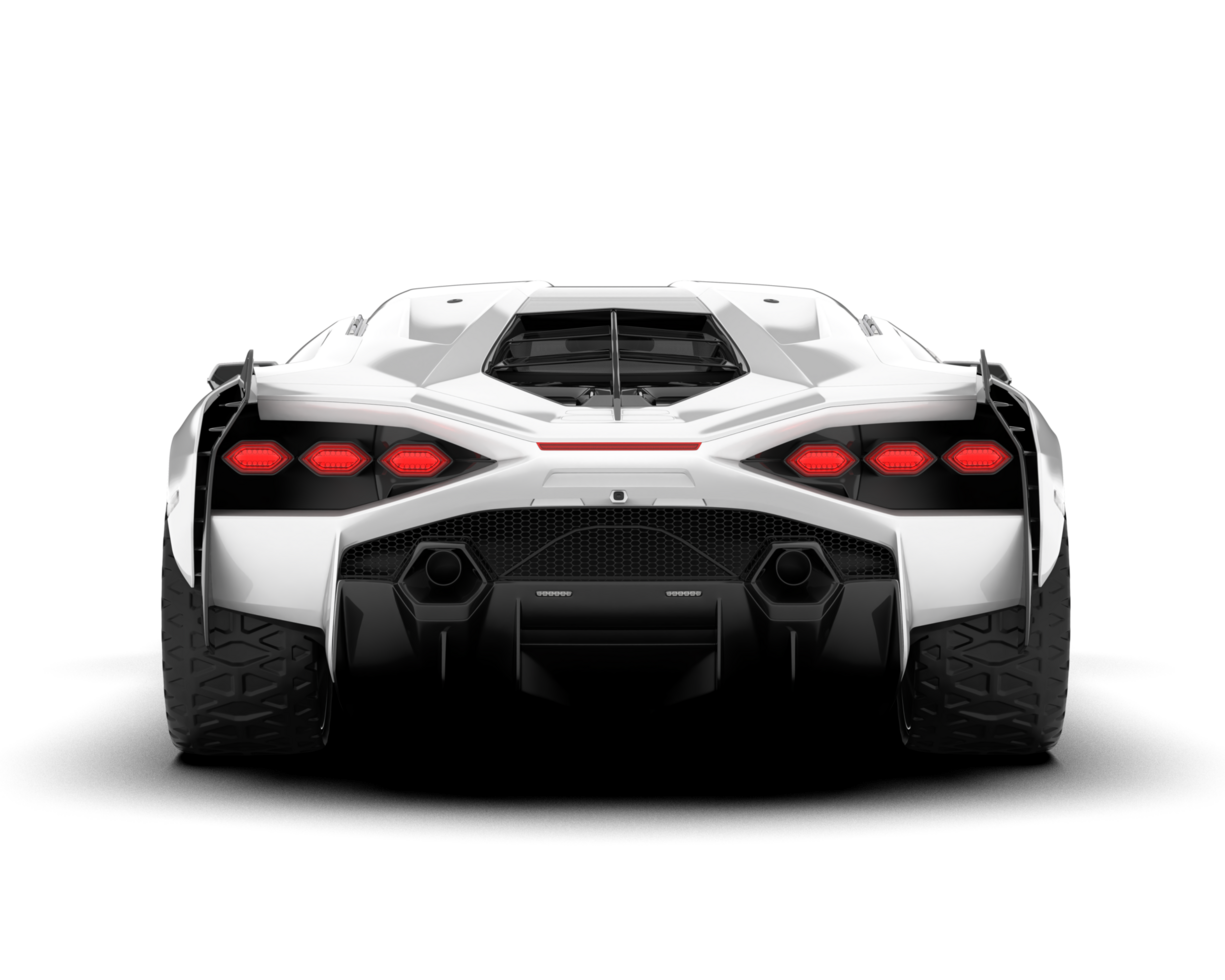 White sport car on transparent background. 3d rendering - illustration png