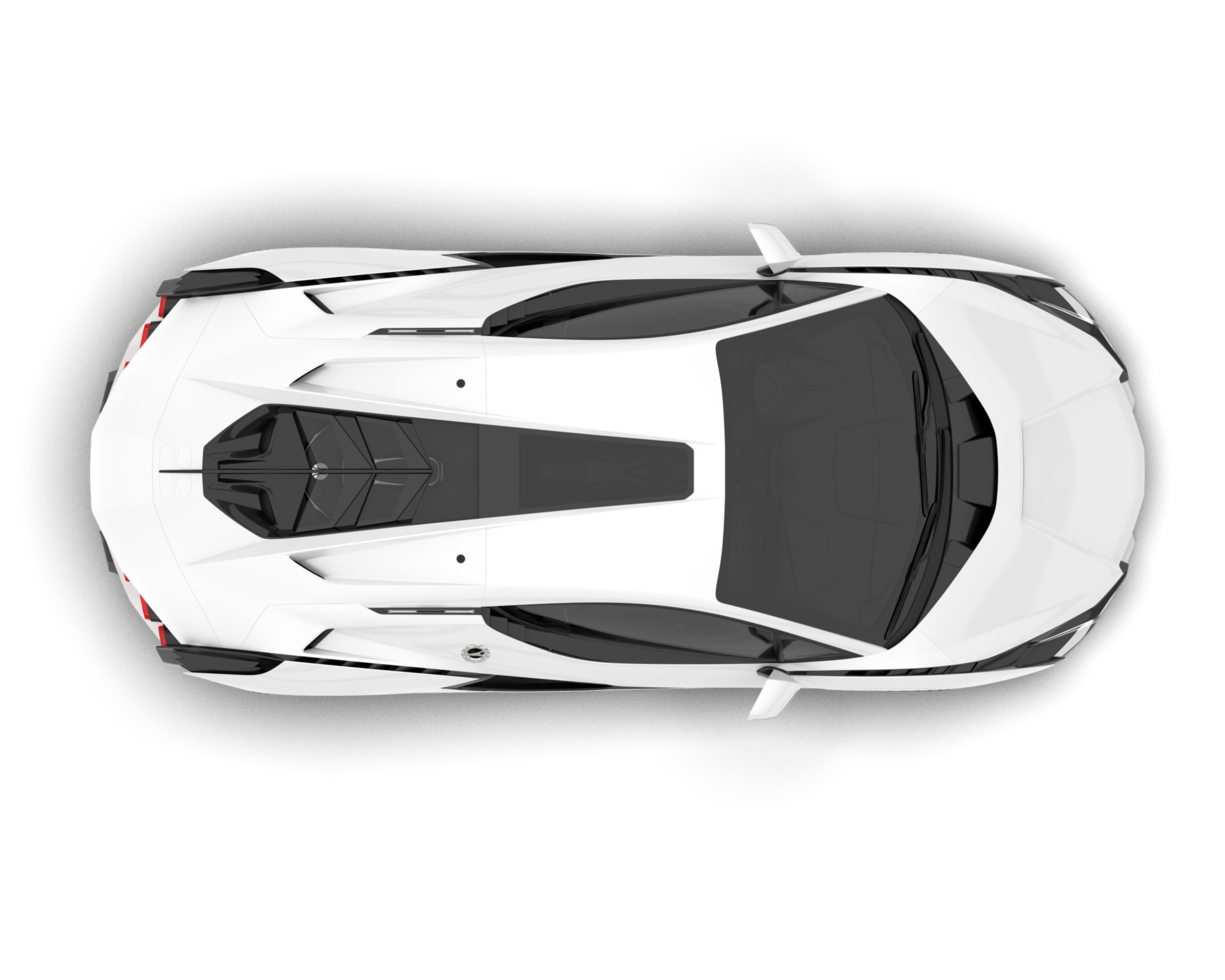 White sport car on transparent background. 3d rendering - illustration png