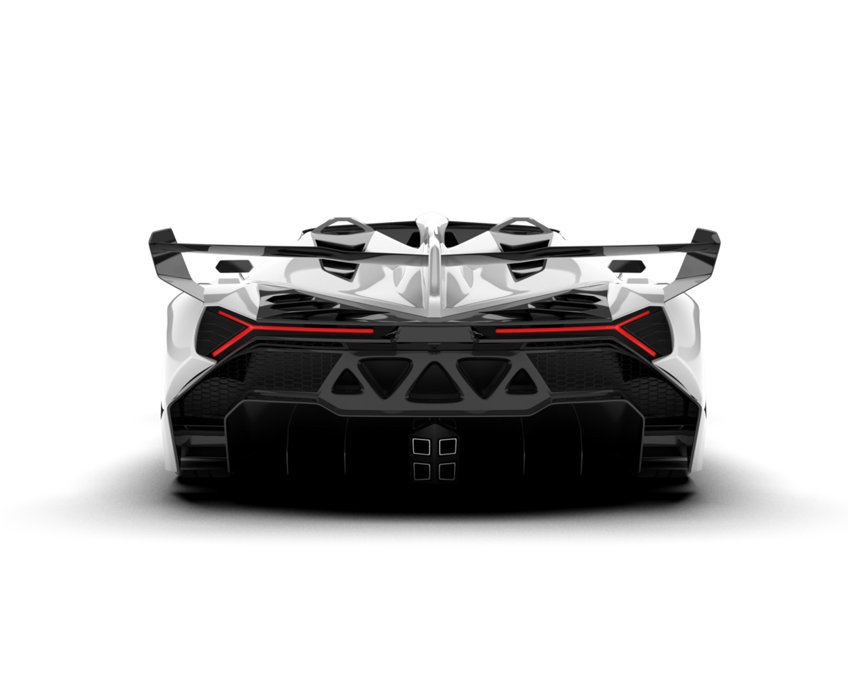 White sport car on transparent background. 3d rendering - illustration png