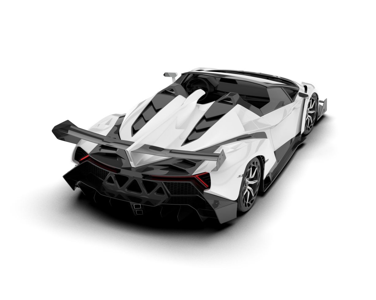 White sport car on transparent background. 3d rendering - illustration png