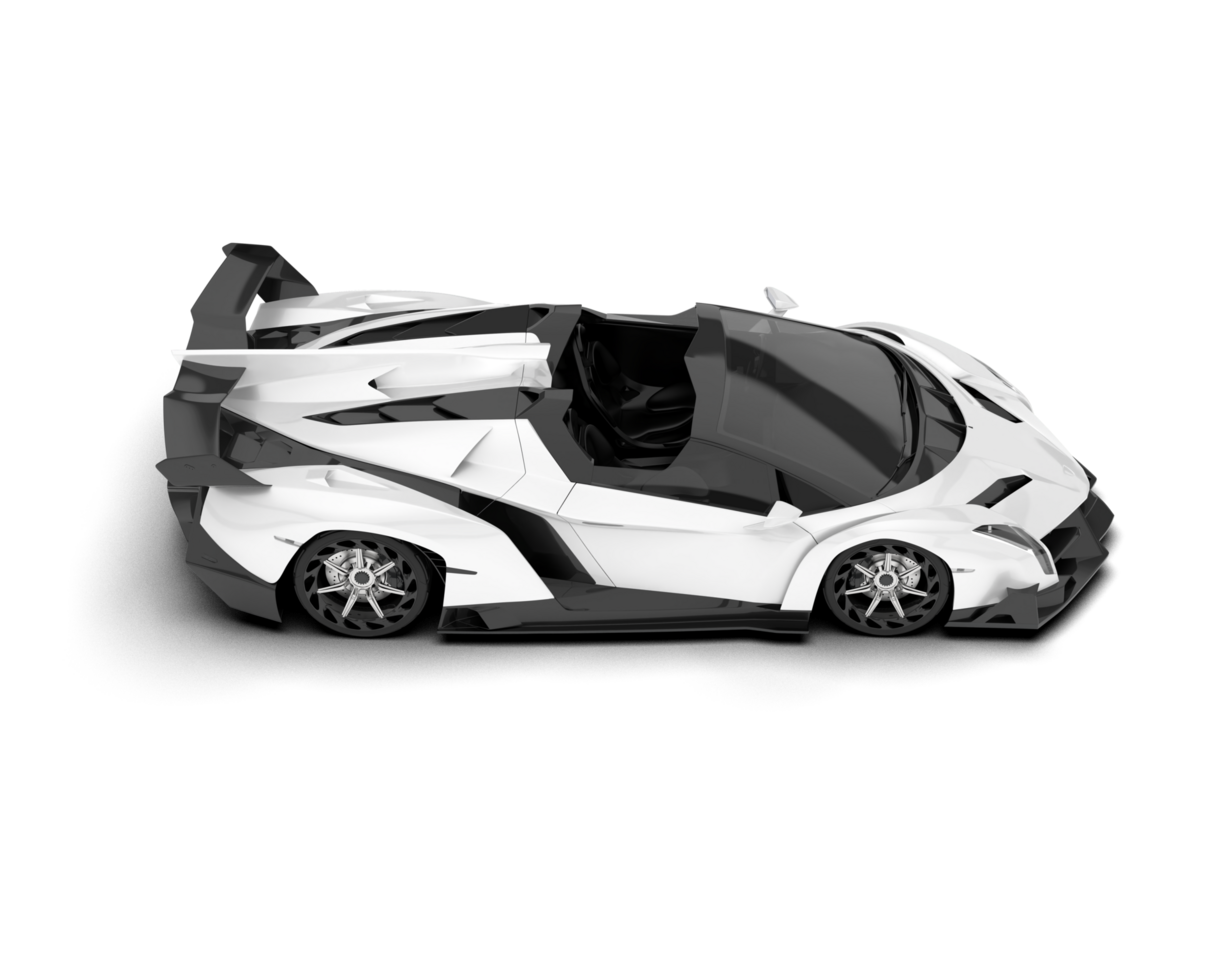 White sport car on transparent background. 3d rendering - illustration png