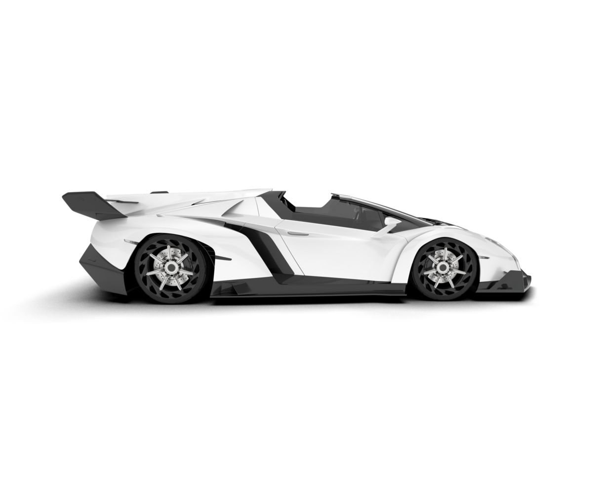 White sport car on transparent background. 3d rendering - illustration png
