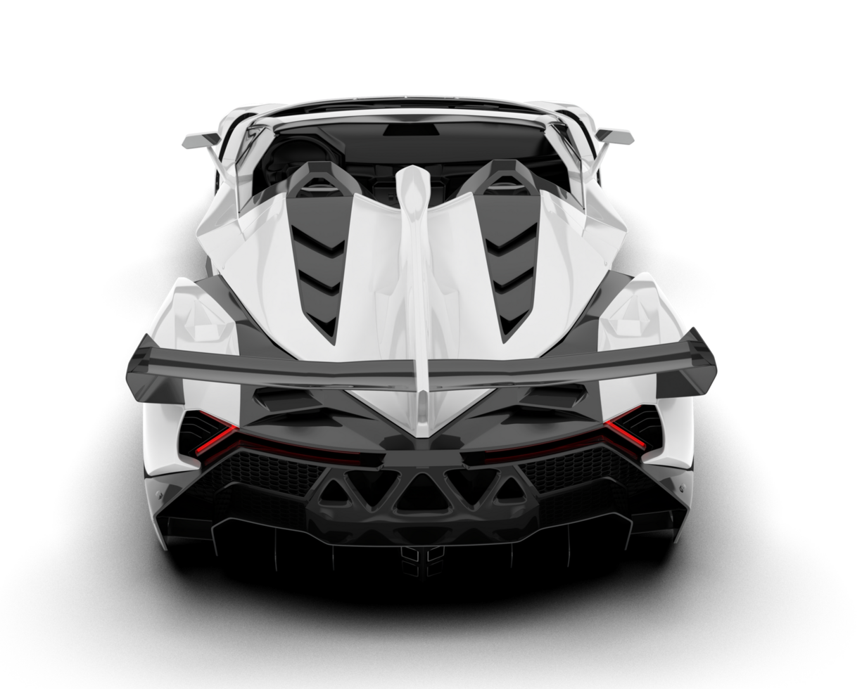 White sport car on transparent background. 3d rendering - illustration png