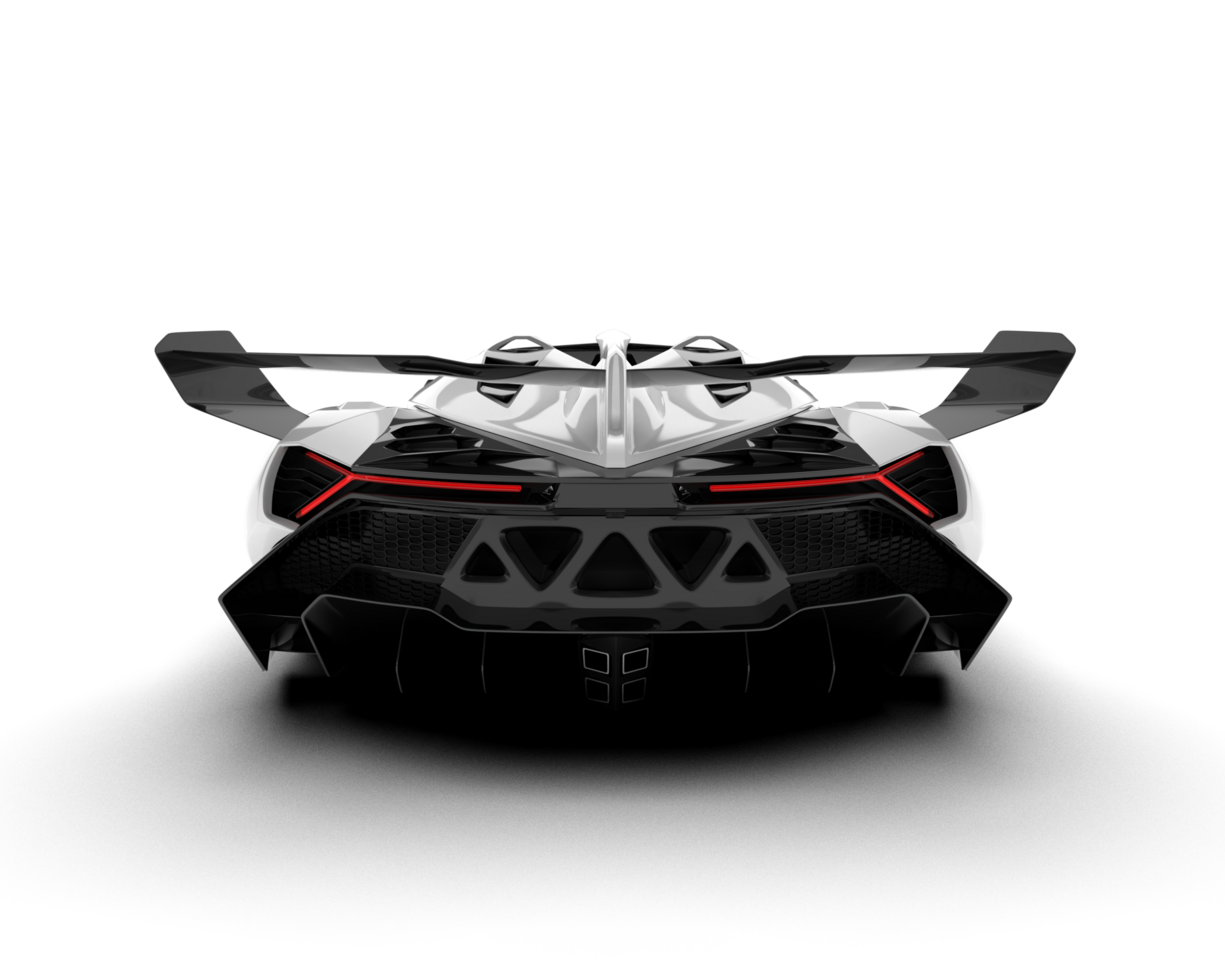 White sport car on transparent background. 3d rendering - illustration png