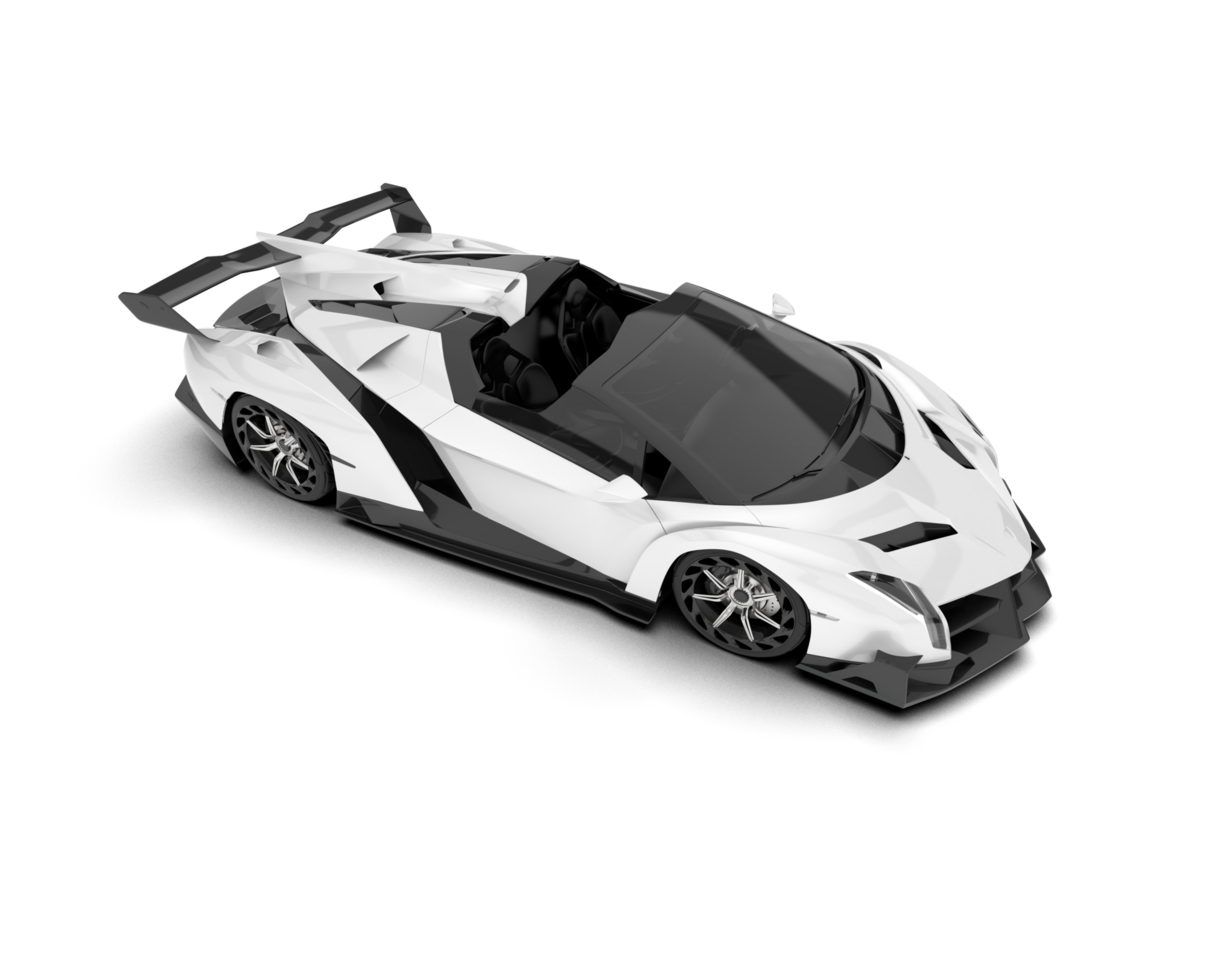 White sport car on transparent background. 3d rendering - illustration png
