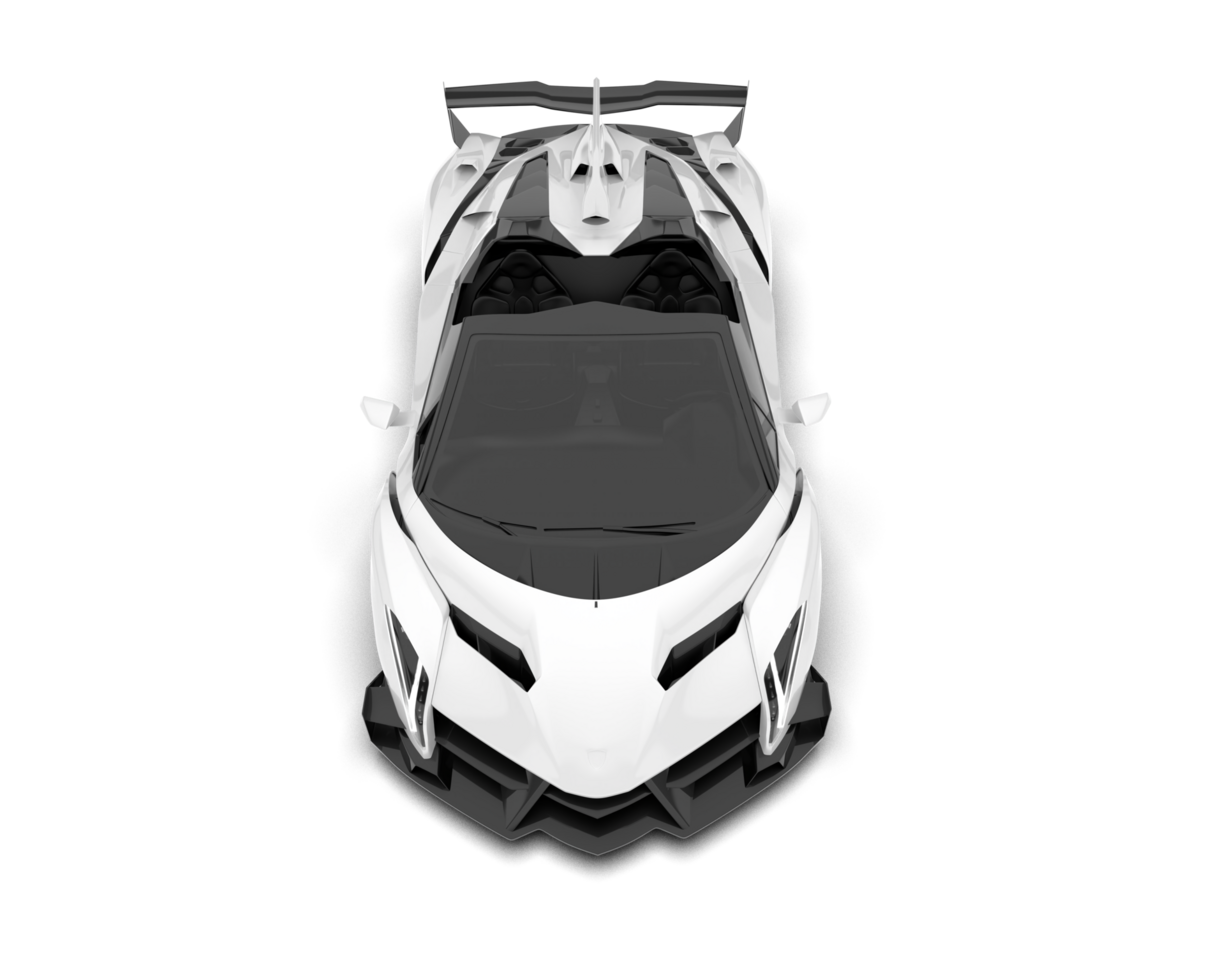 White sport car on transparent background. 3d rendering - illustration png