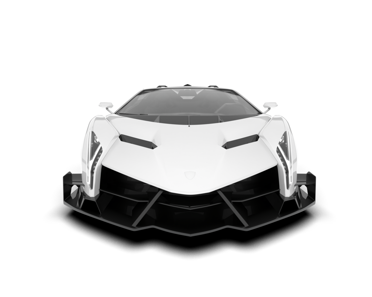 White sport car on transparent background. 3d rendering - illustration png
