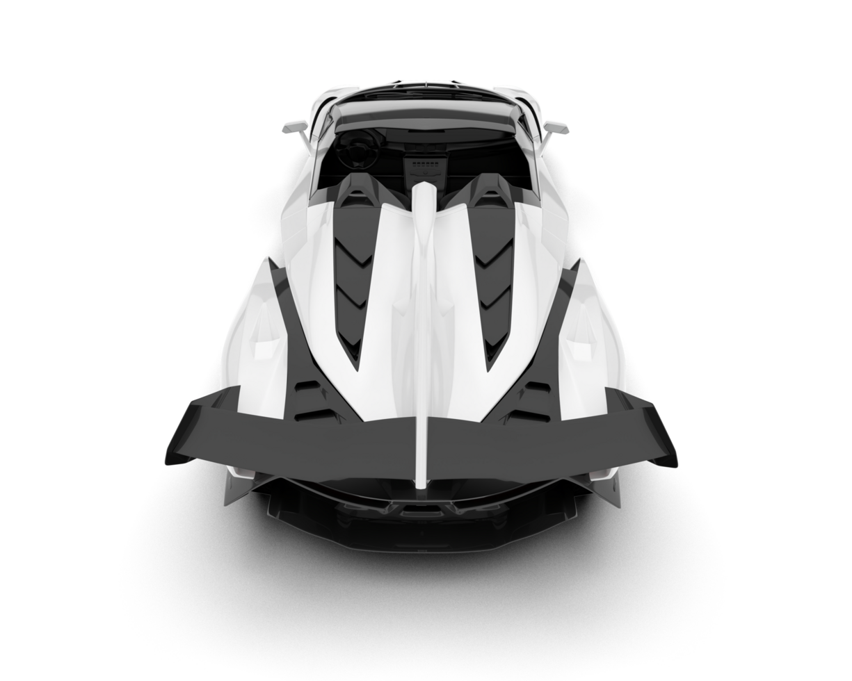 White sport car on transparent background. 3d rendering - illustration png