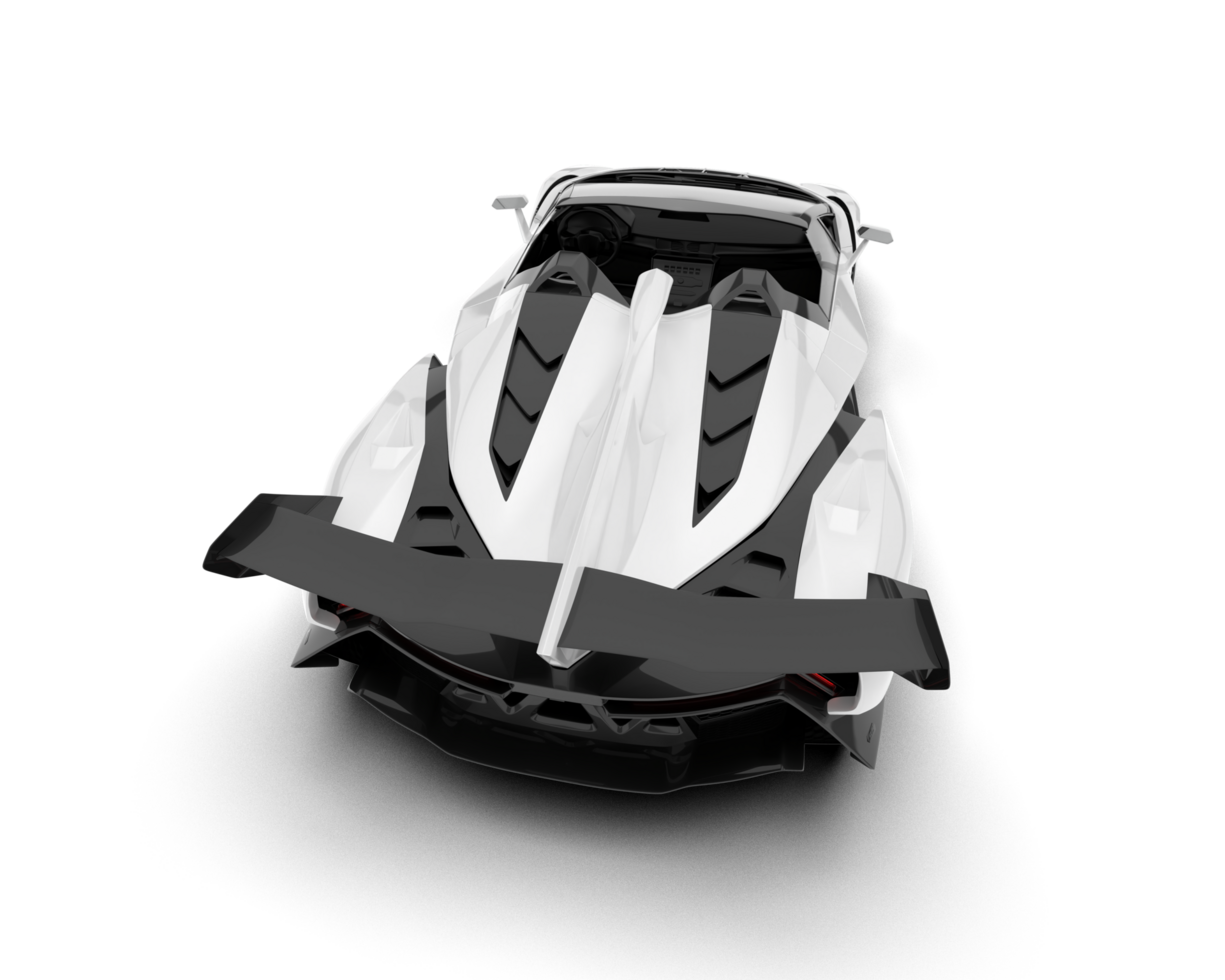 White sport car on transparent background. 3d rendering - illustration png