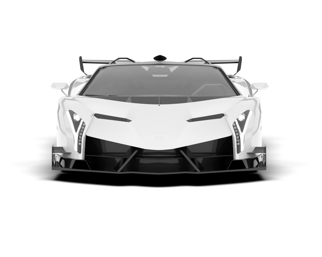 White sport car on transparent background. 3d rendering - illustration png