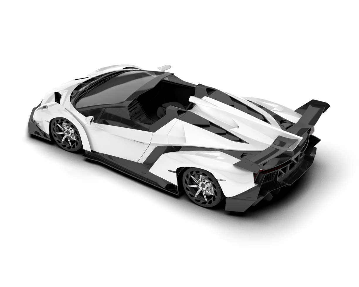 White sport car on transparent background. 3d rendering - illustration png