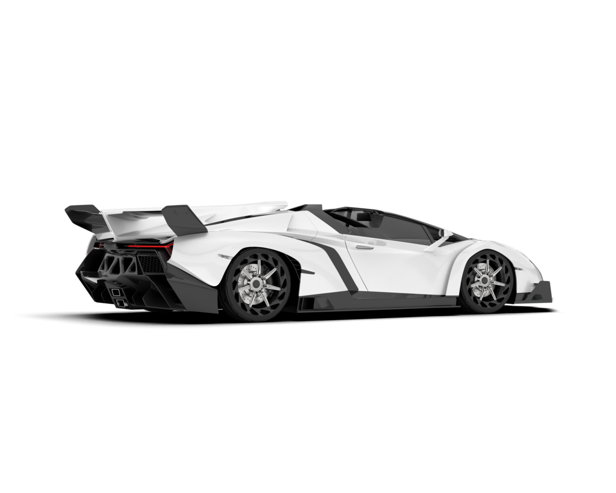 White sport car on transparent background. 3d rendering - illustration png