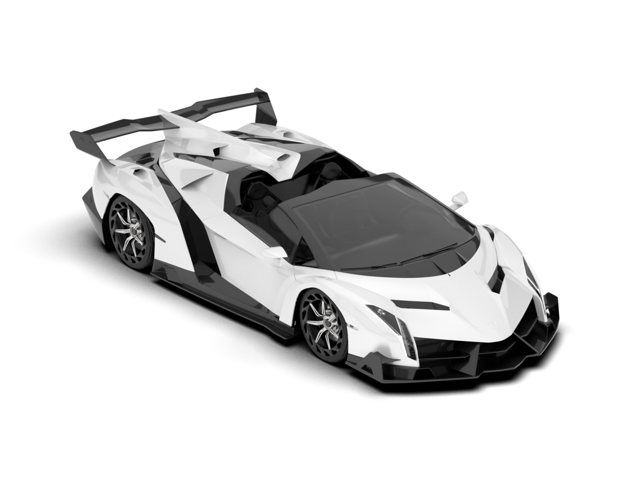 White sport car on transparent background. 3d rendering - illustration png