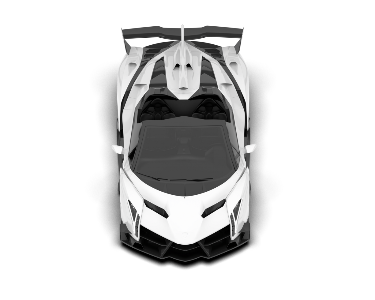 White sport car on transparent background. 3d rendering - illustration png
