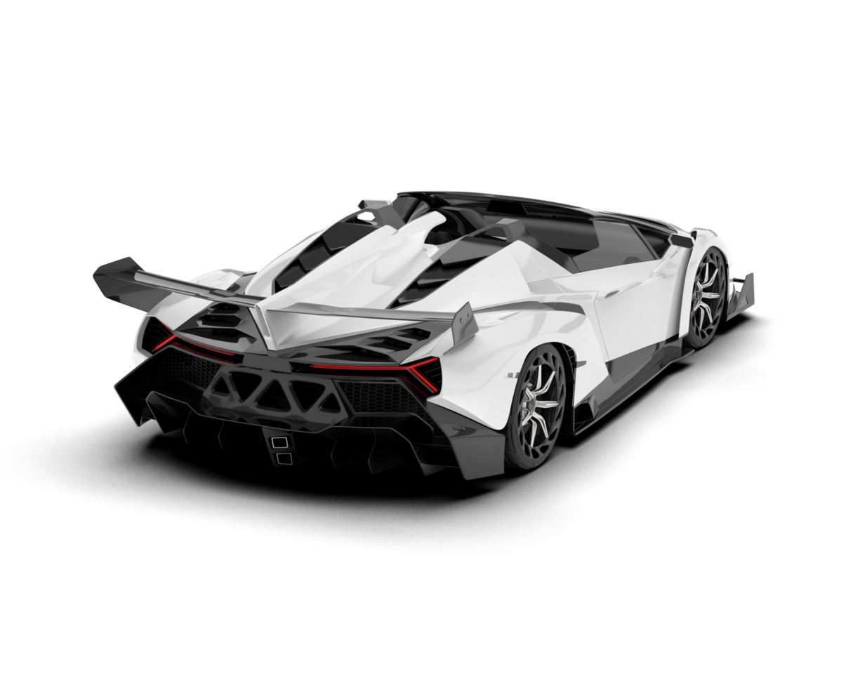 White sport car on transparent background. 3d rendering - illustration png