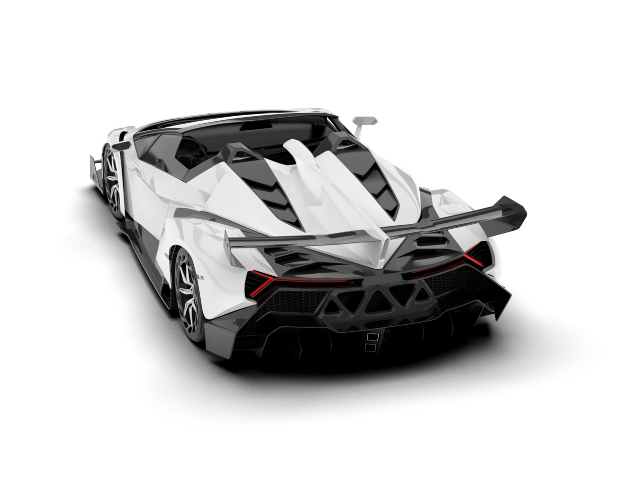 White sport car on transparent background. 3d rendering - illustration png