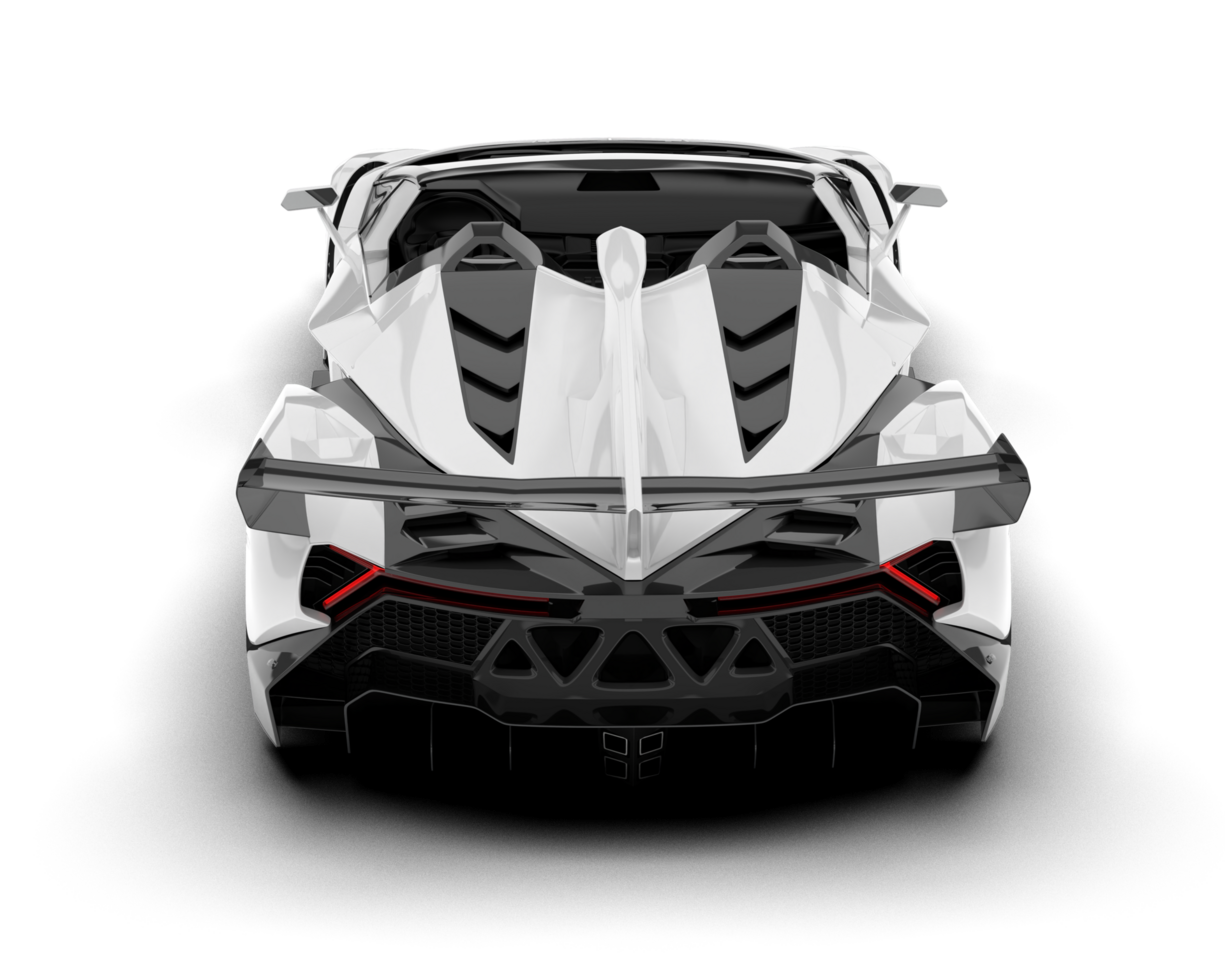 White sport car on transparent background. 3d rendering - illustration png