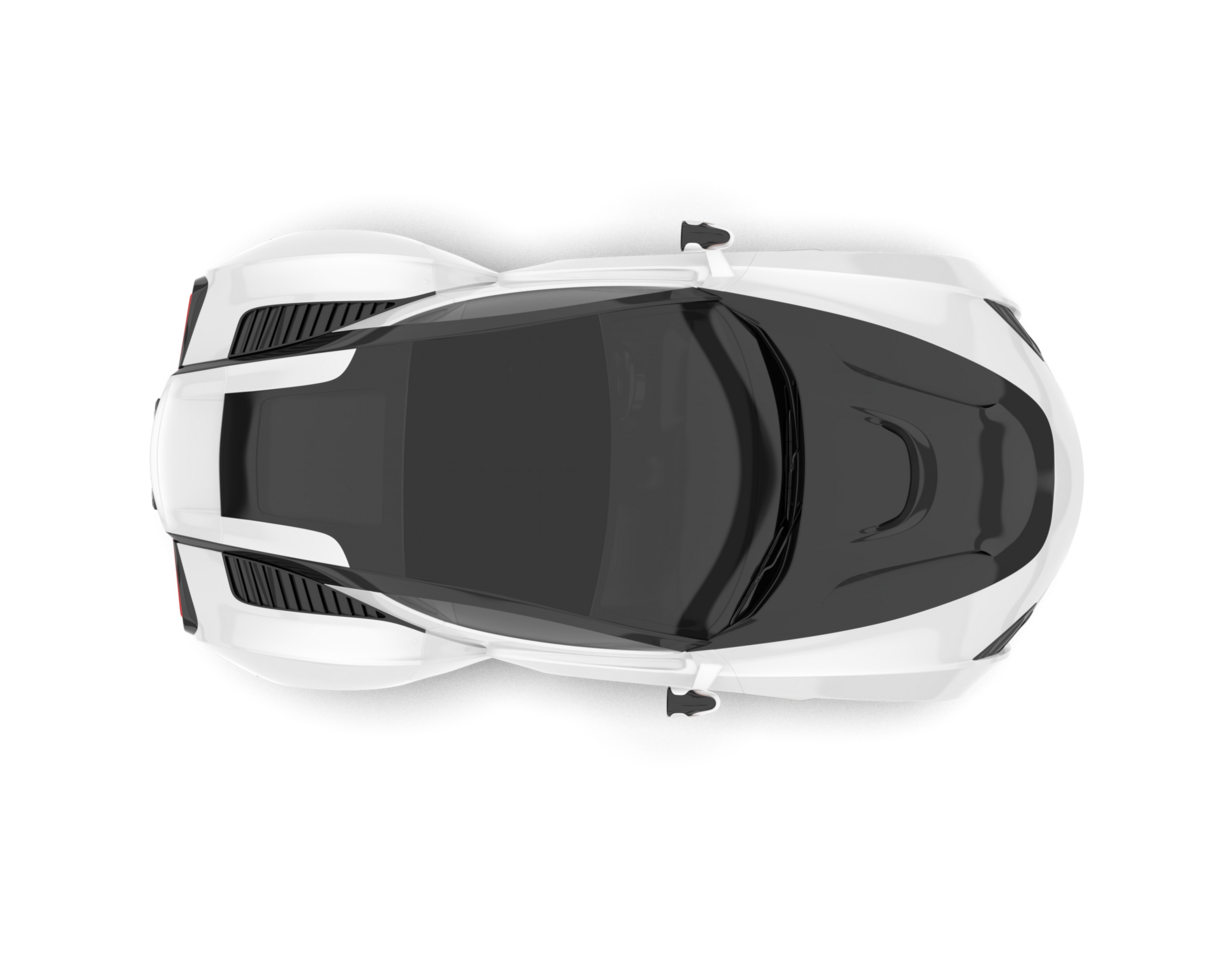 White sport car on transparent background. 3d rendering - illustration png