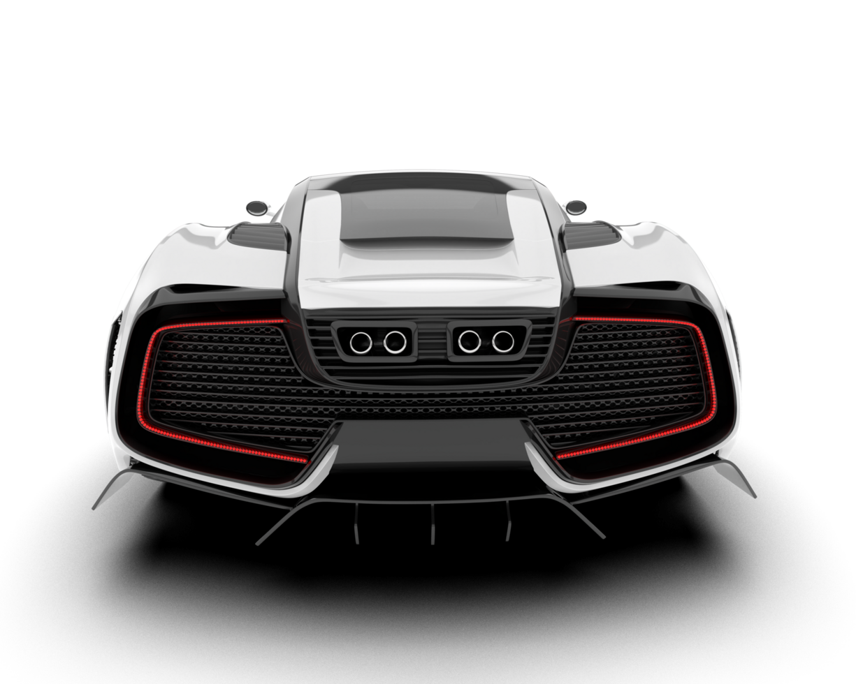 White sport car on transparent background. 3d rendering - illustration png