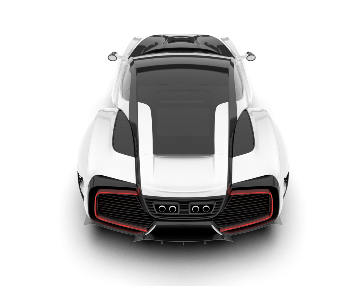 White sport car on transparent background. 3d rendering - illustration png