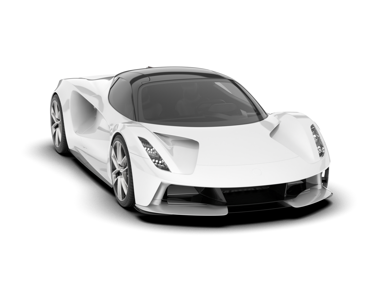 White sport car on transparent background. 3d rendering - illustration png