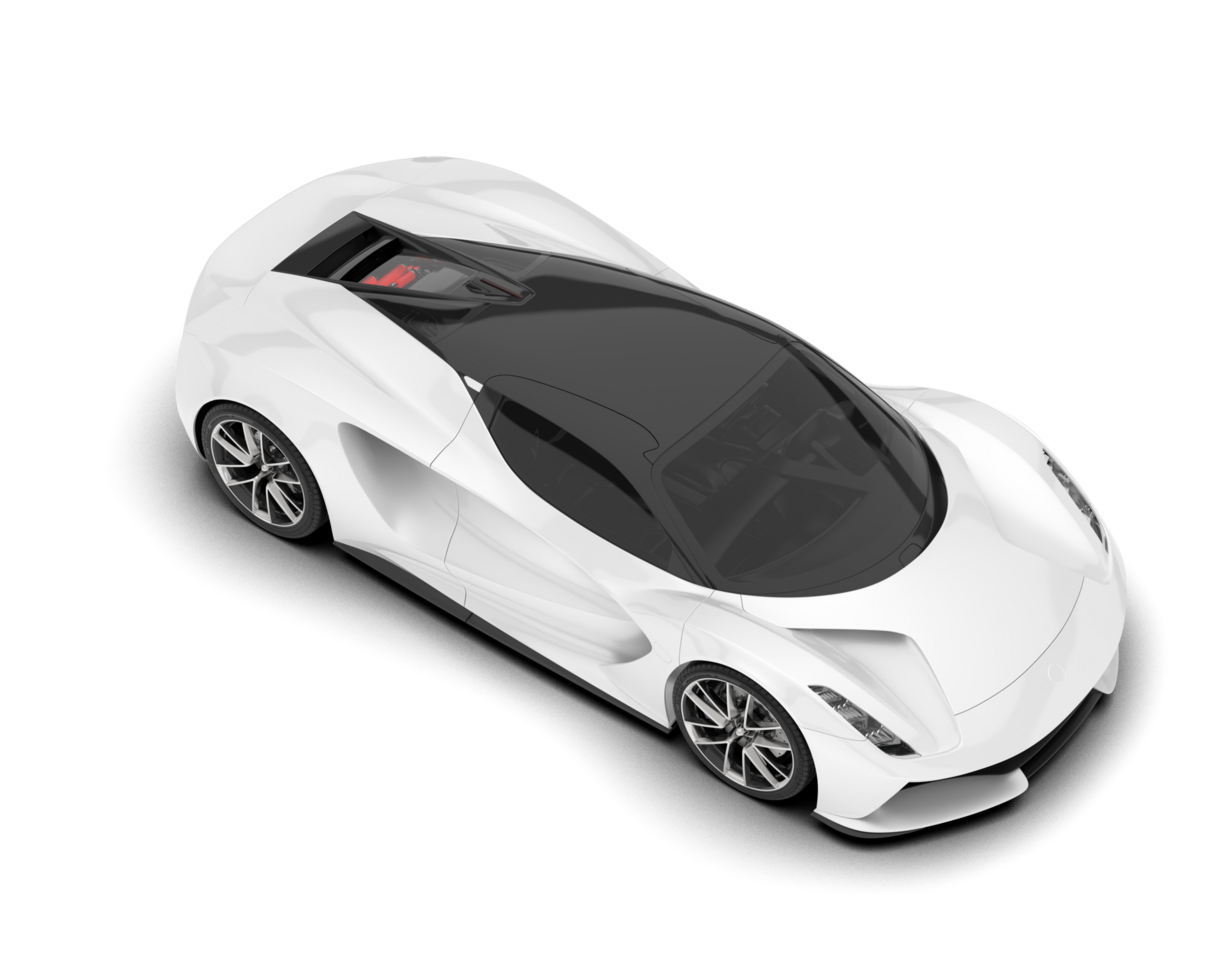 White sport car on transparent background. 3d rendering - illustration png