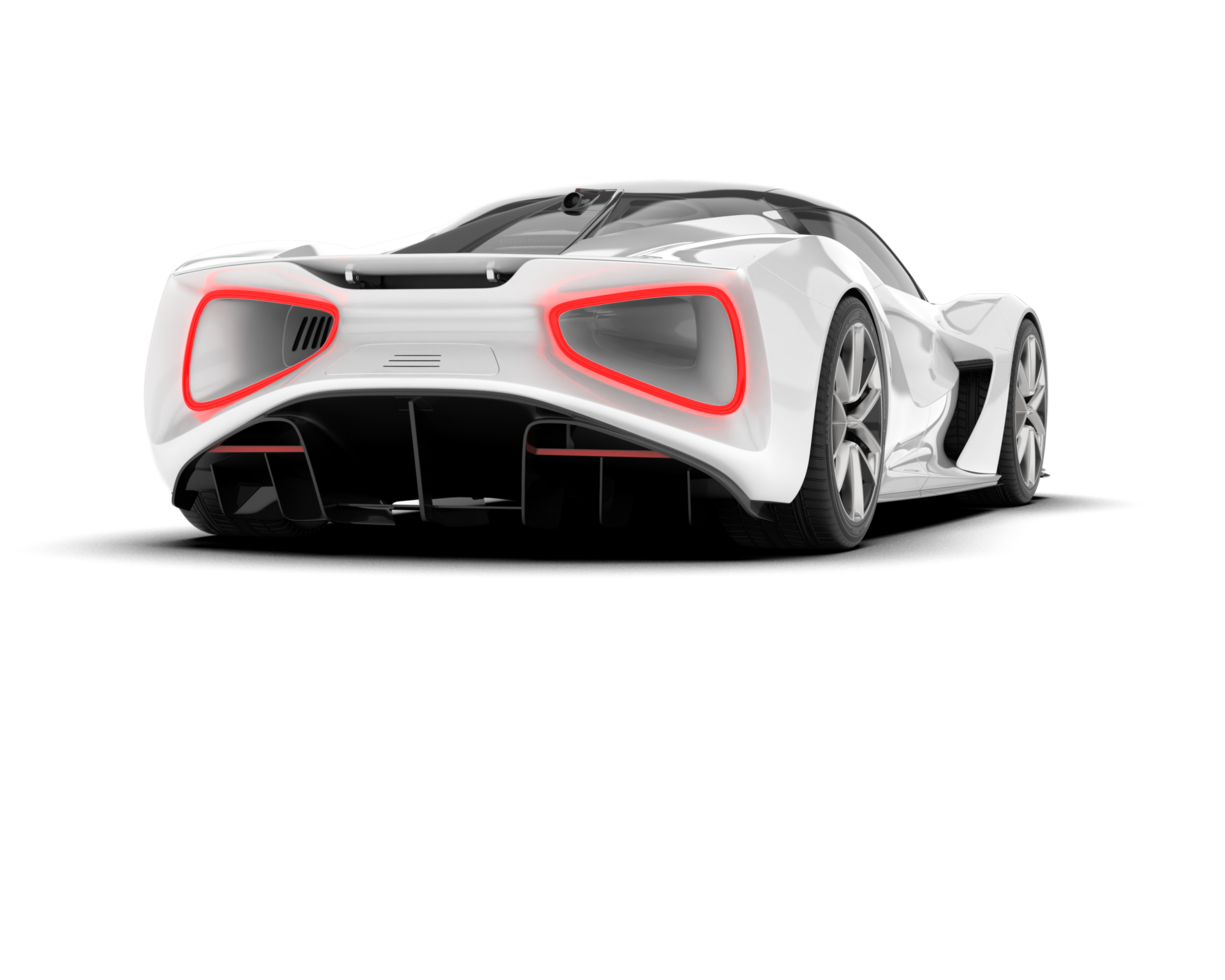 White sport car on transparent background. 3d rendering - illustration png