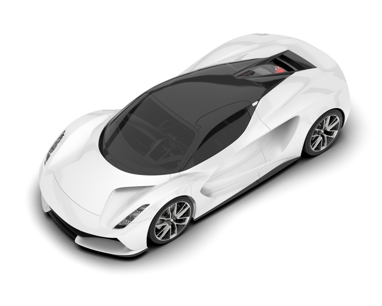 White sport car on transparent background. 3d rendering - illustration png