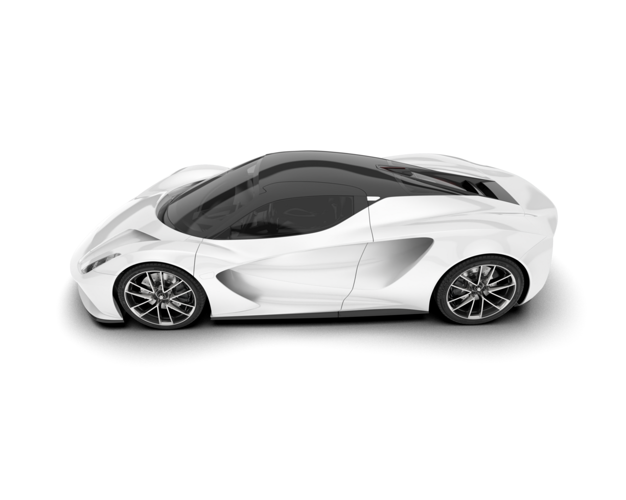 White sport car on transparent background. 3d rendering - illustration png