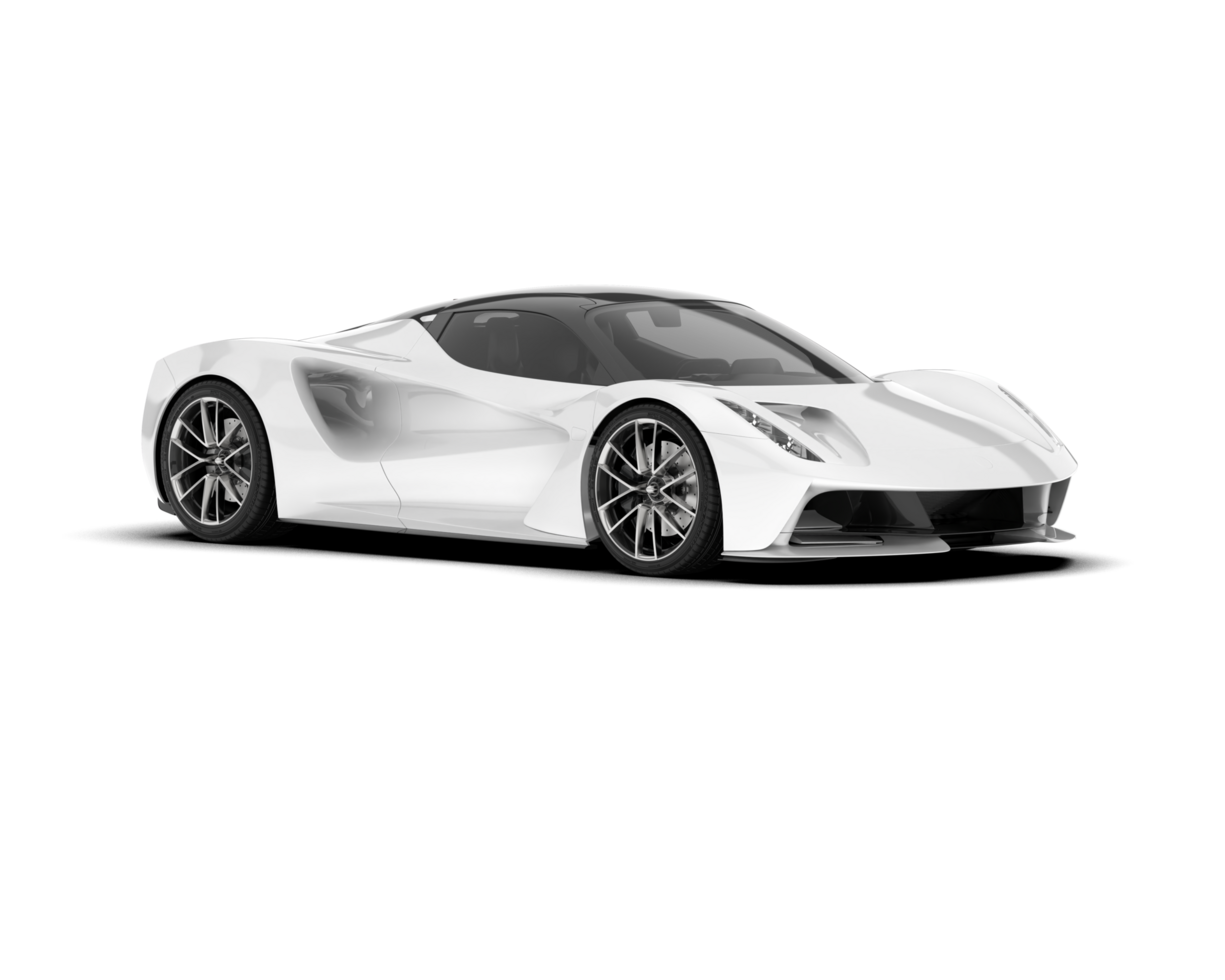 White sport car on transparent background. 3d rendering - illustration png