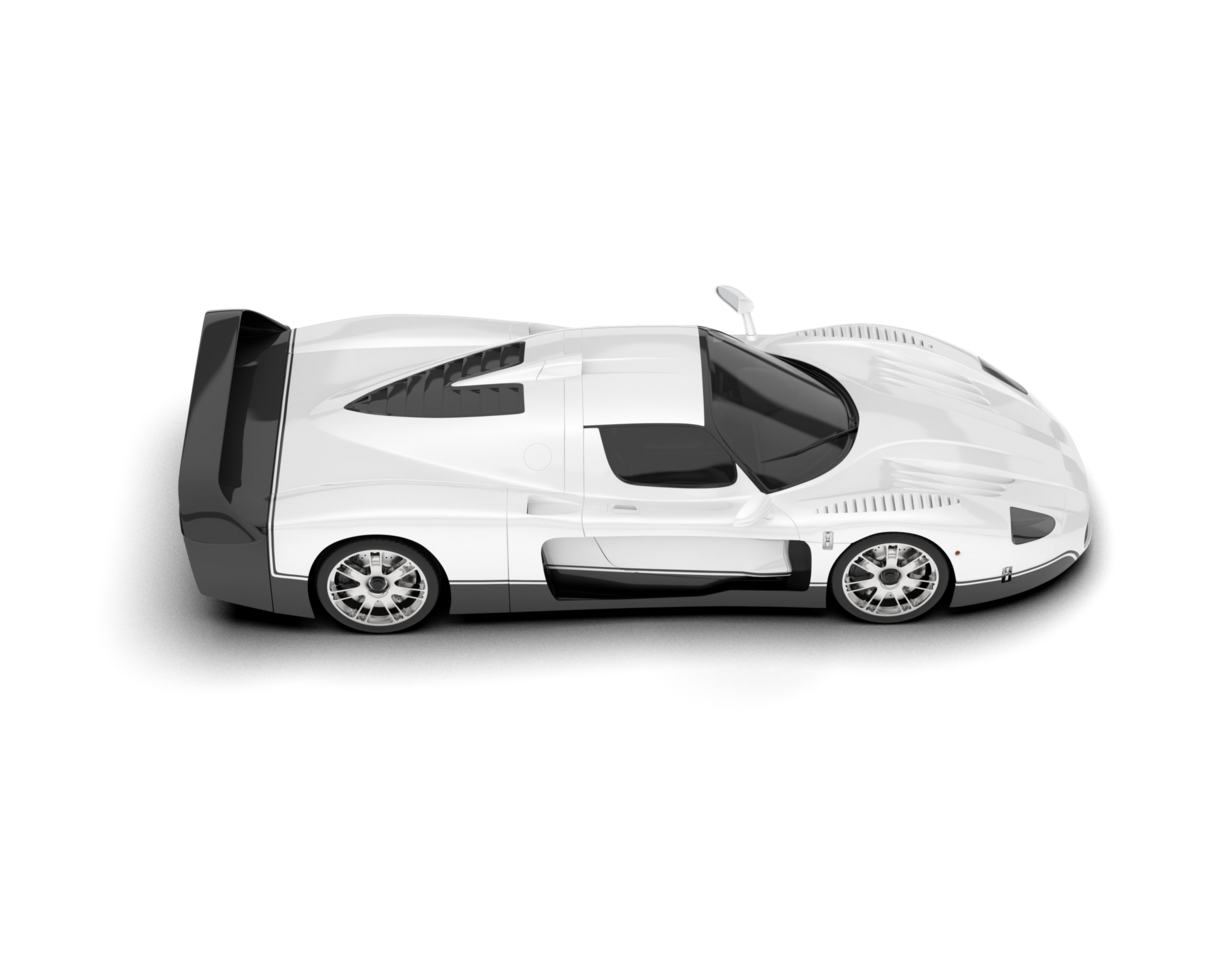 White sport car on transparent background. 3d rendering - illustration png