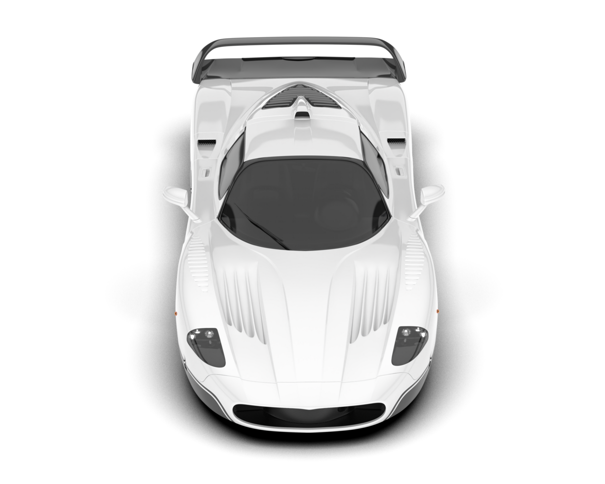 White sport car on transparent background. 3d rendering - illustration png
