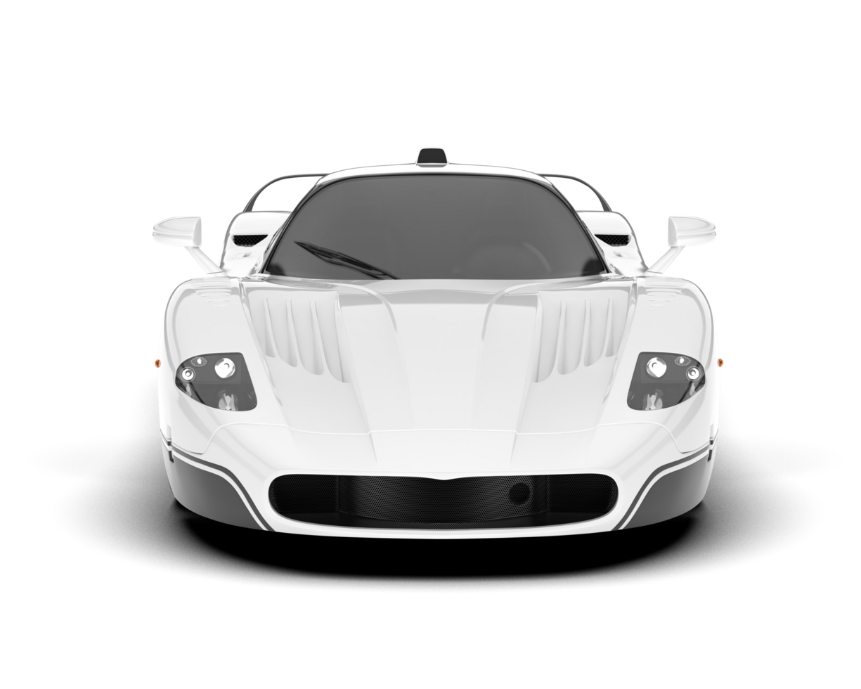 White sport car on transparent background. 3d rendering - illustration png