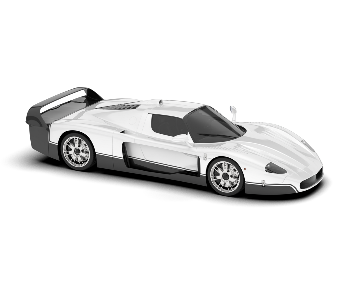 White sport car on transparent background. 3d rendering - illustration png