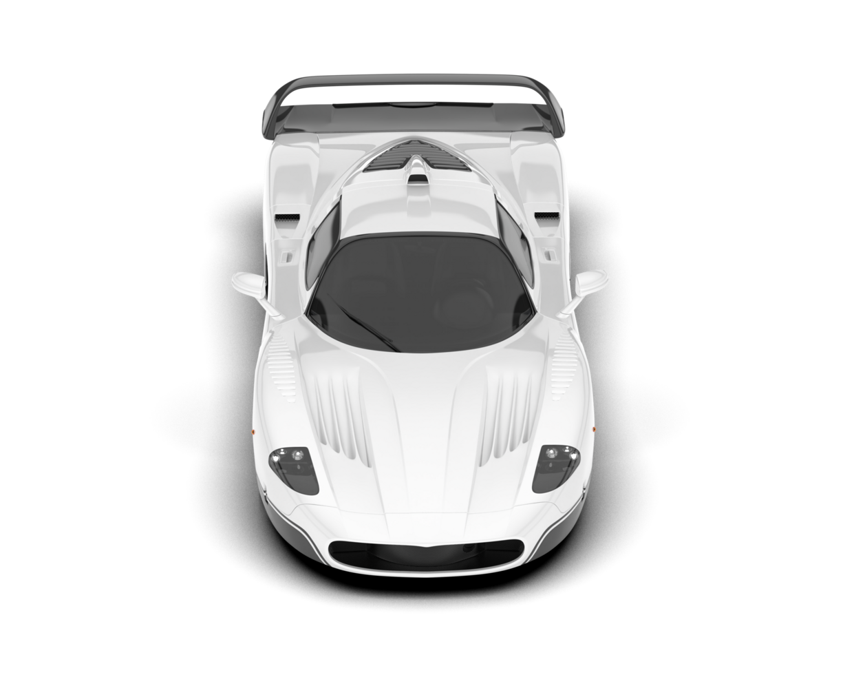 White sport car on transparent background. 3d rendering - illustration png
