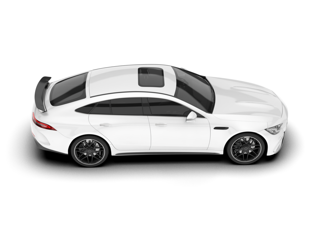 White sport car on transparent background. 3d rendering - illustration png