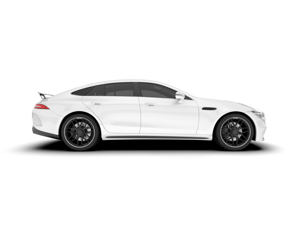 White sport car on transparent background. 3d rendering - illustration png