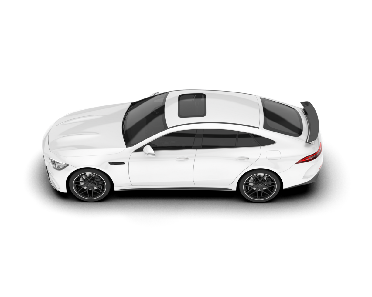 White sport car on transparent background. 3d rendering - illustration png