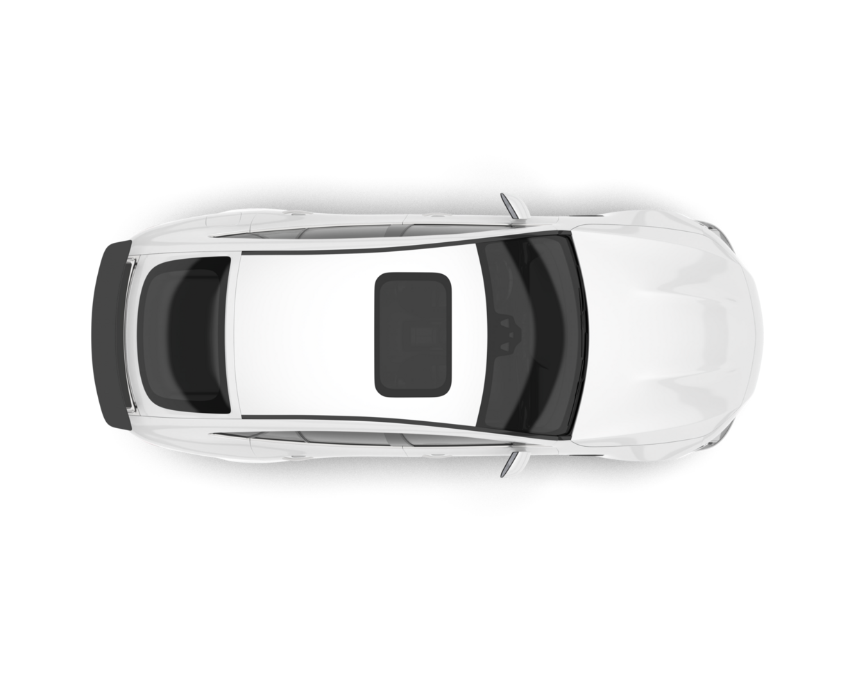 White sport car on transparent background. 3d rendering - illustration png