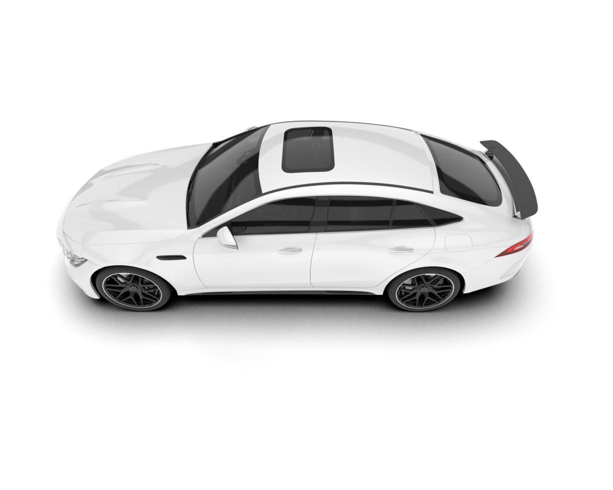 White sport car on transparent background. 3d rendering - illustration png