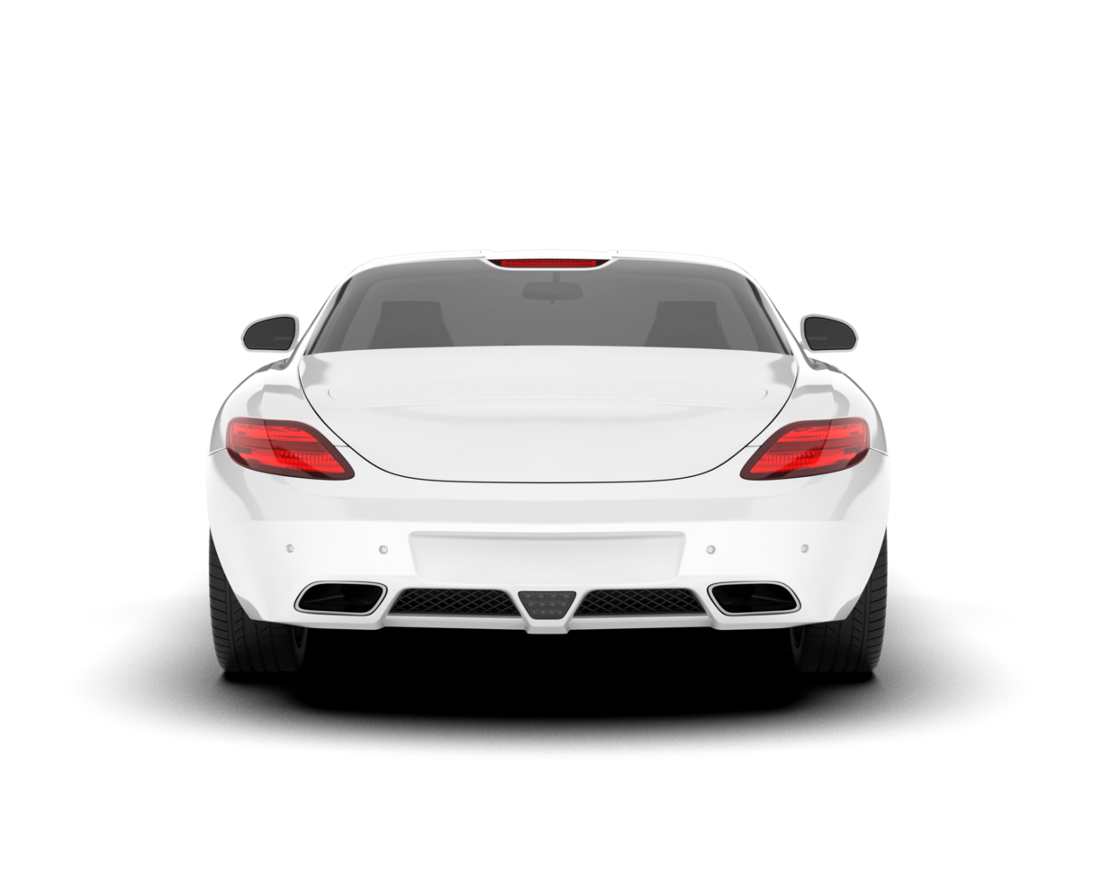 White sport car on transparent background. 3d rendering - illustration png