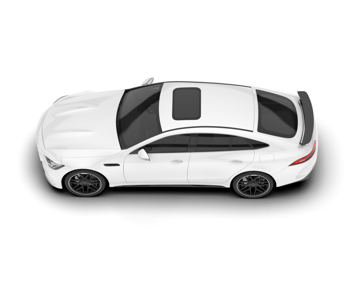 White sport car on transparent background. 3d rendering - illustration png