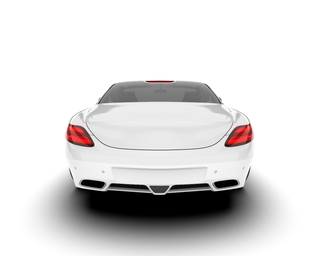 White sport car on transparent background. 3d rendering - illustration png
