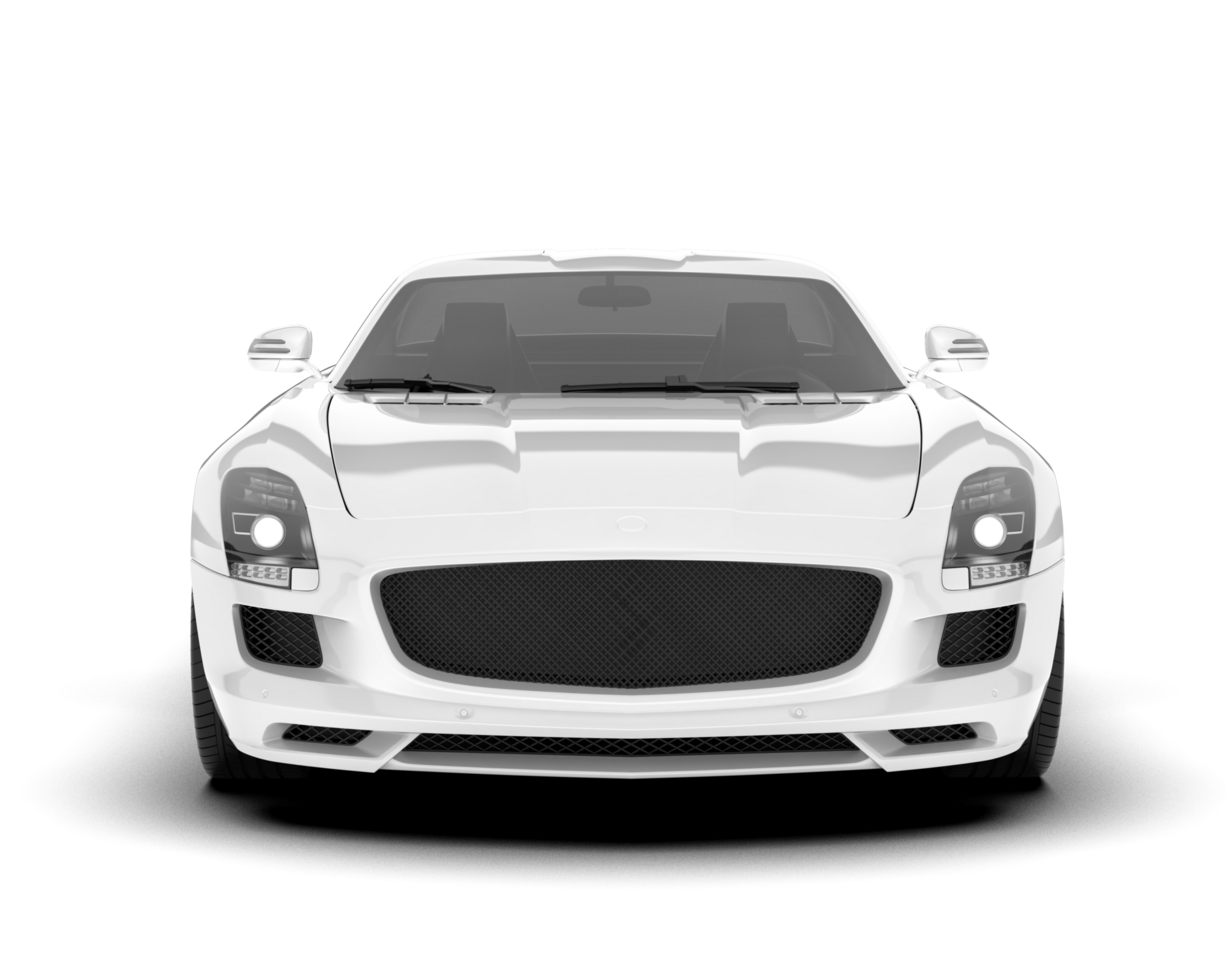 White sport car on transparent background. 3d rendering - illustration png