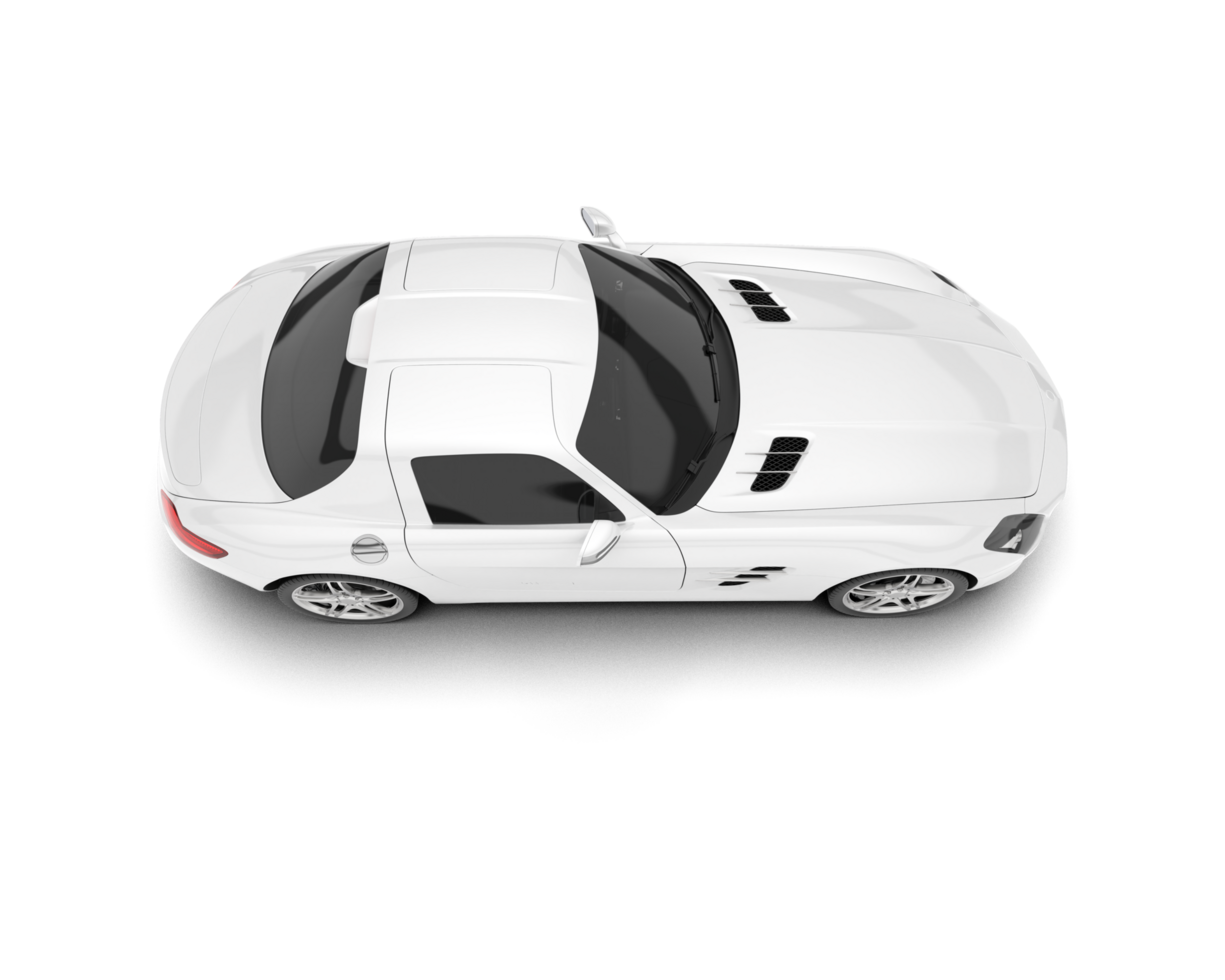 White sport car on transparent background. 3d rendering - illustration png