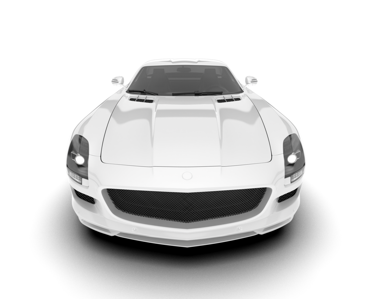 White sport car on transparent background. 3d rendering - illustration png
