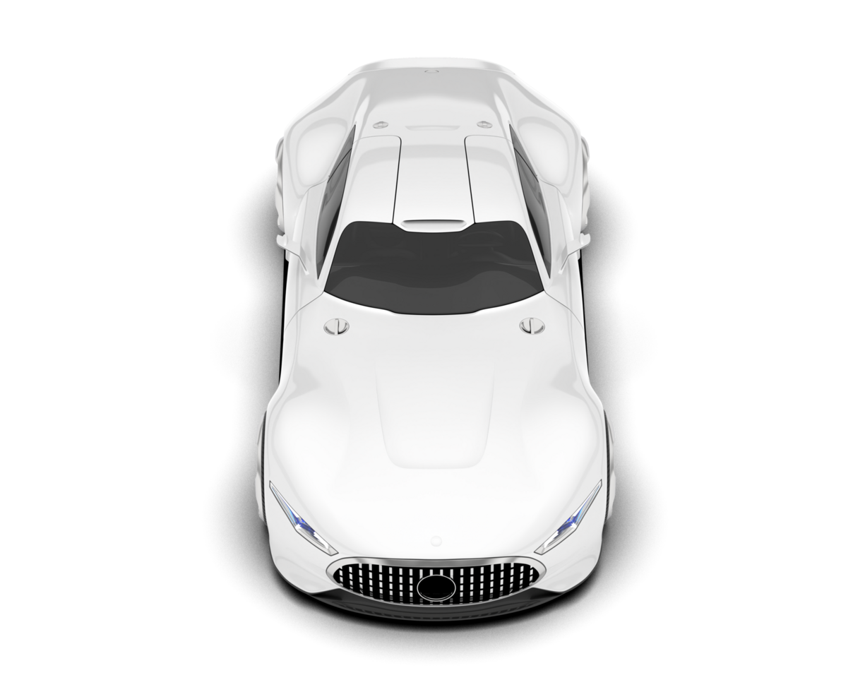 White sport car on transparent background. 3d rendering - illustration png