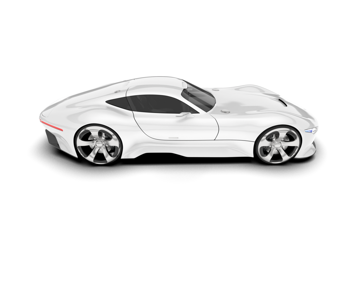 blanc sport voiture sur transparent Contexte. 3d le rendu - illustration png