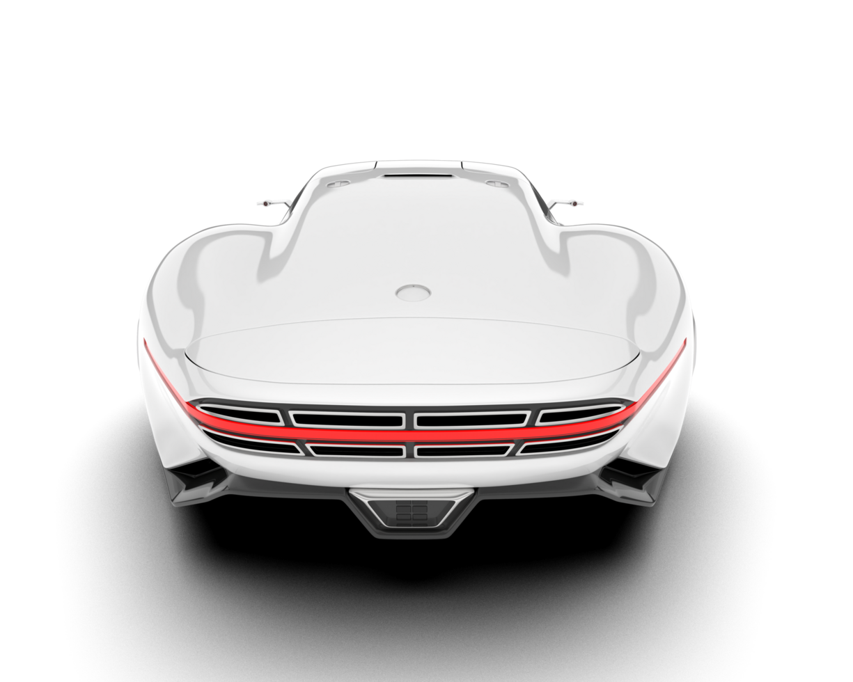 White sport car on transparent background. 3d rendering - illustration png