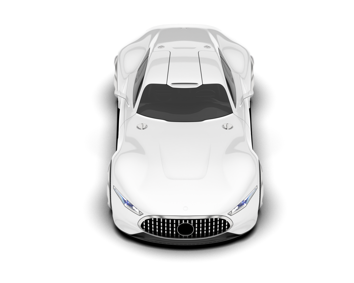 White sport car on transparent background. 3d rendering - illustration png